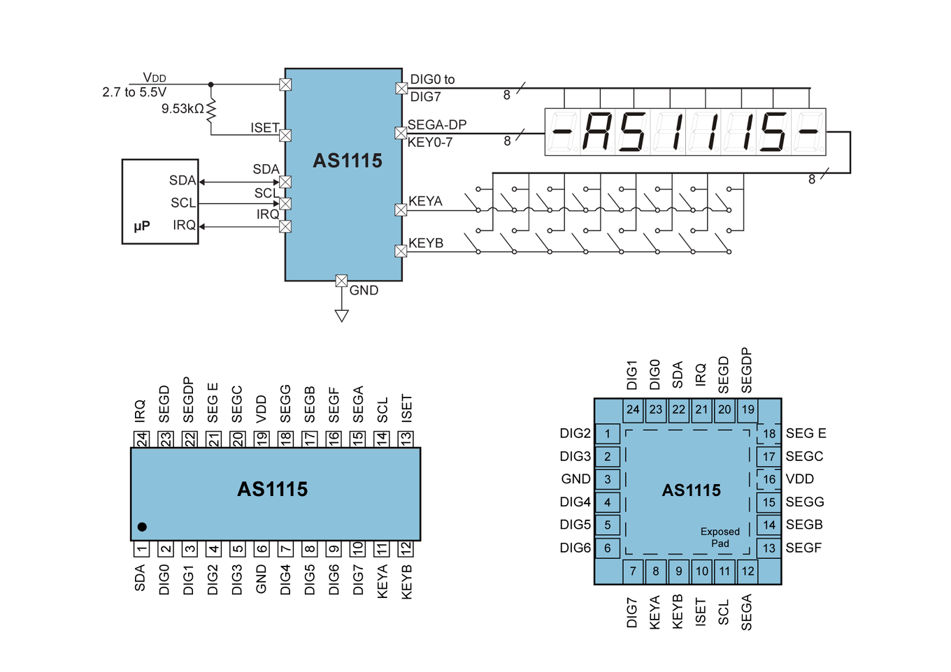 familie Akademi Forskellige ams-OSRAM AS1115 is a single chip solution LED driver for 64LEDs & 16Keys |  ams